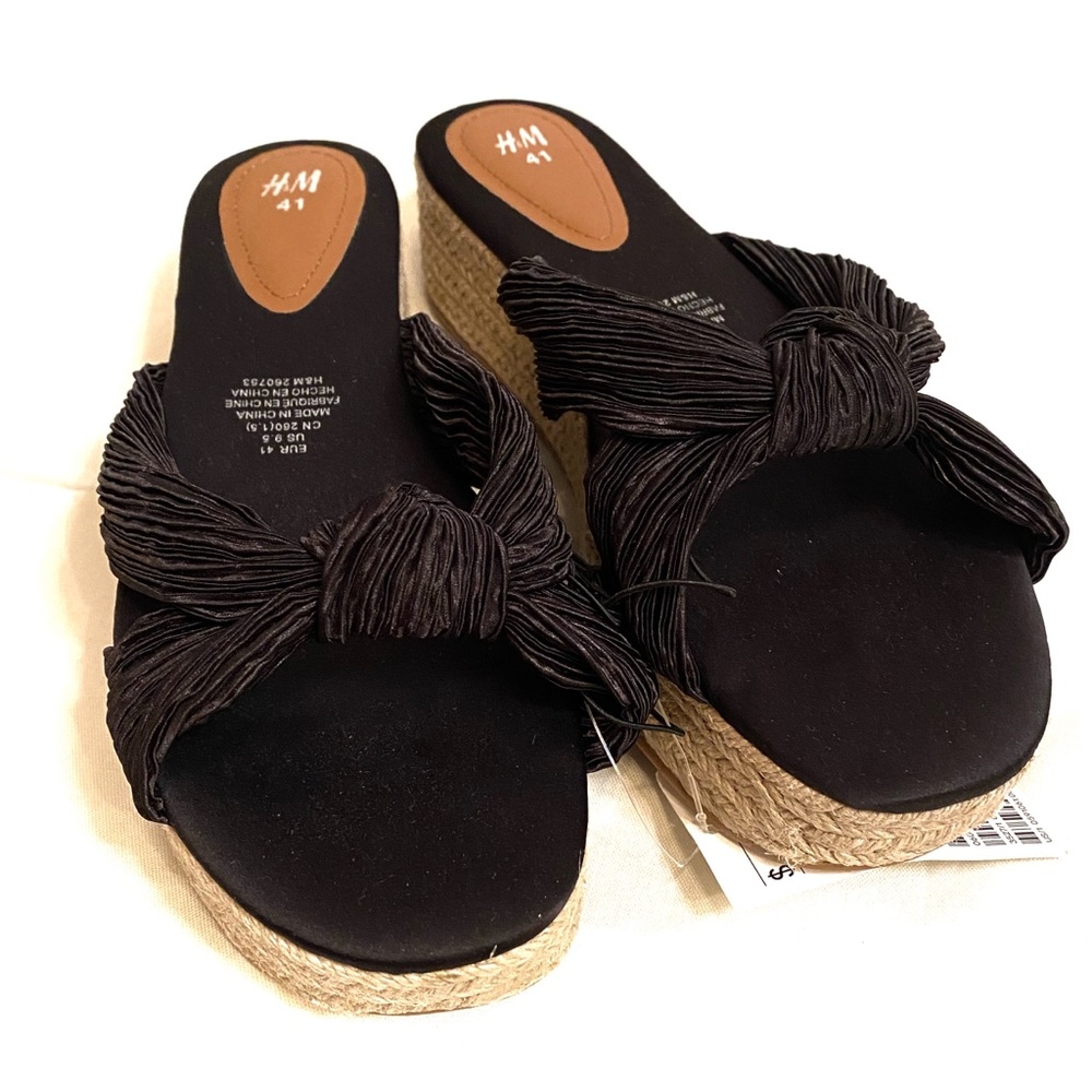H&M Platform Espadrille Sandals with Knot Detail